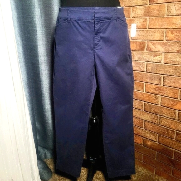 NWT!! Old Navy Pixie Chino Navy Tapered Ankle Pants - Size 14 - Picture 1 of 10